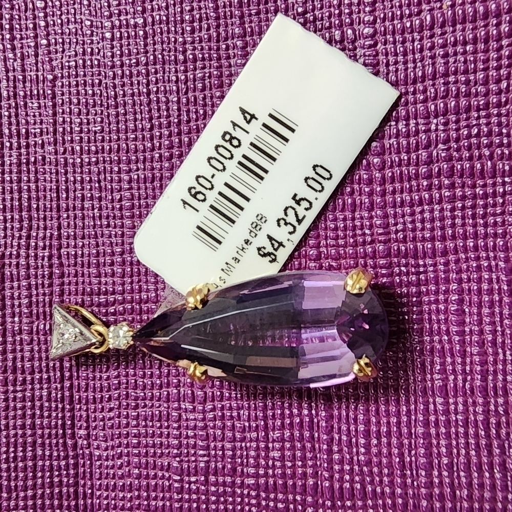 Elegant Purple Teardrop Pendant - Picture 2 of 12